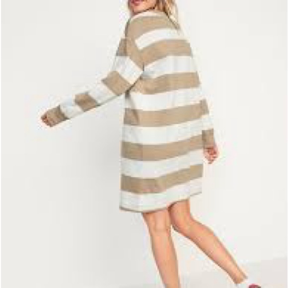 Old Navy Long-Sleeve Striped Mini T-Shirt Shift Dress Womens Size XL Petite - Picture 8 of 8